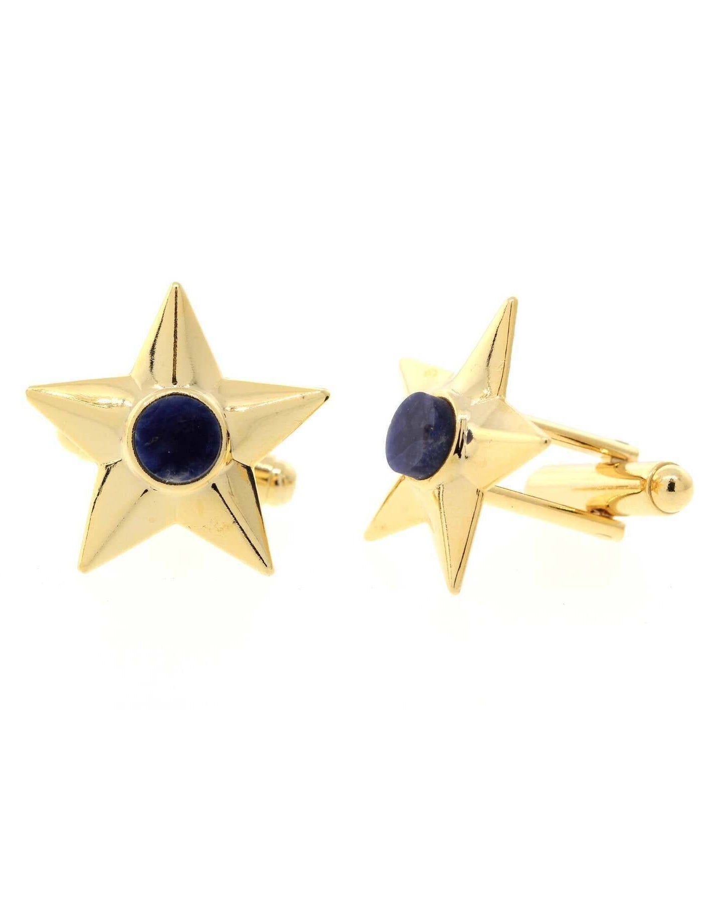 1928 Jewelry Semi Precious Gemstone Star Cufflinks