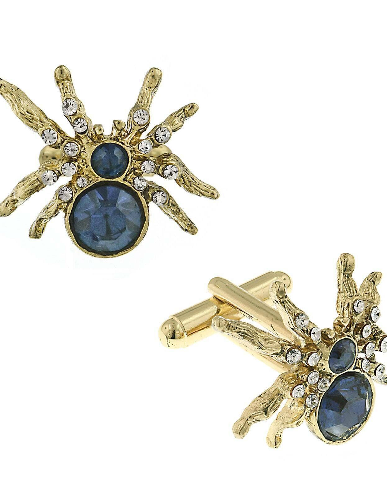1928 Jewelry Arachnid Spider Crystal Cufflinks
