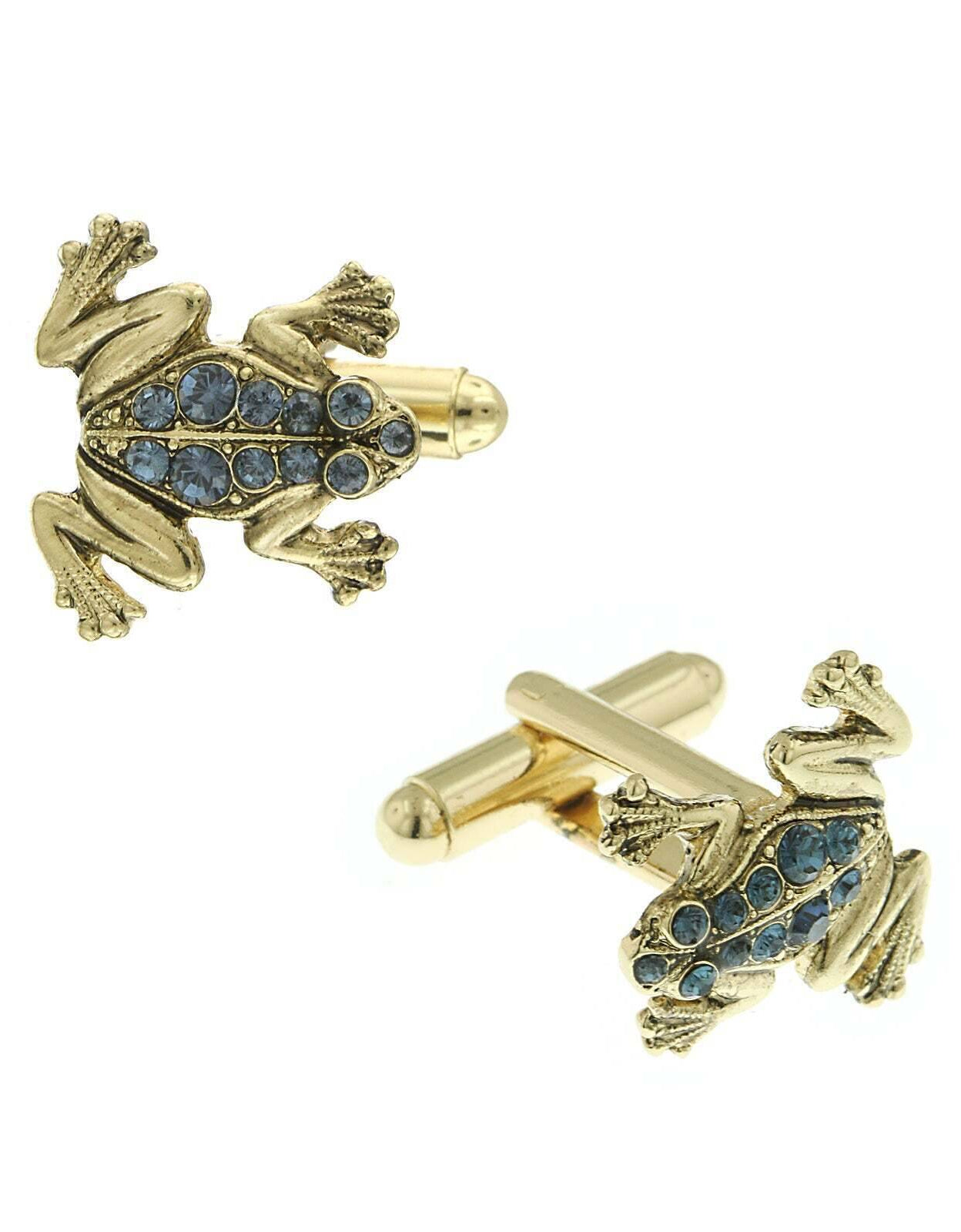 1928 Jewelry Crystal Frog Cufflinks