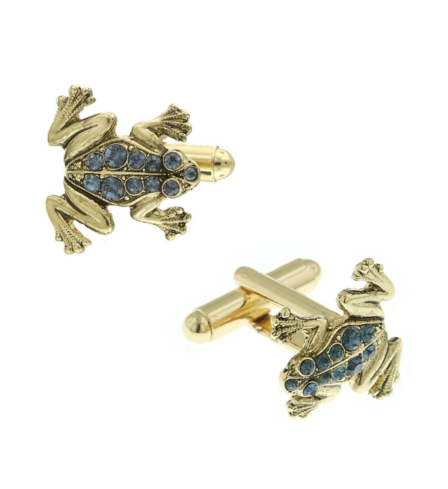 1928 Jewelry Crystal Frog Cufflinks
