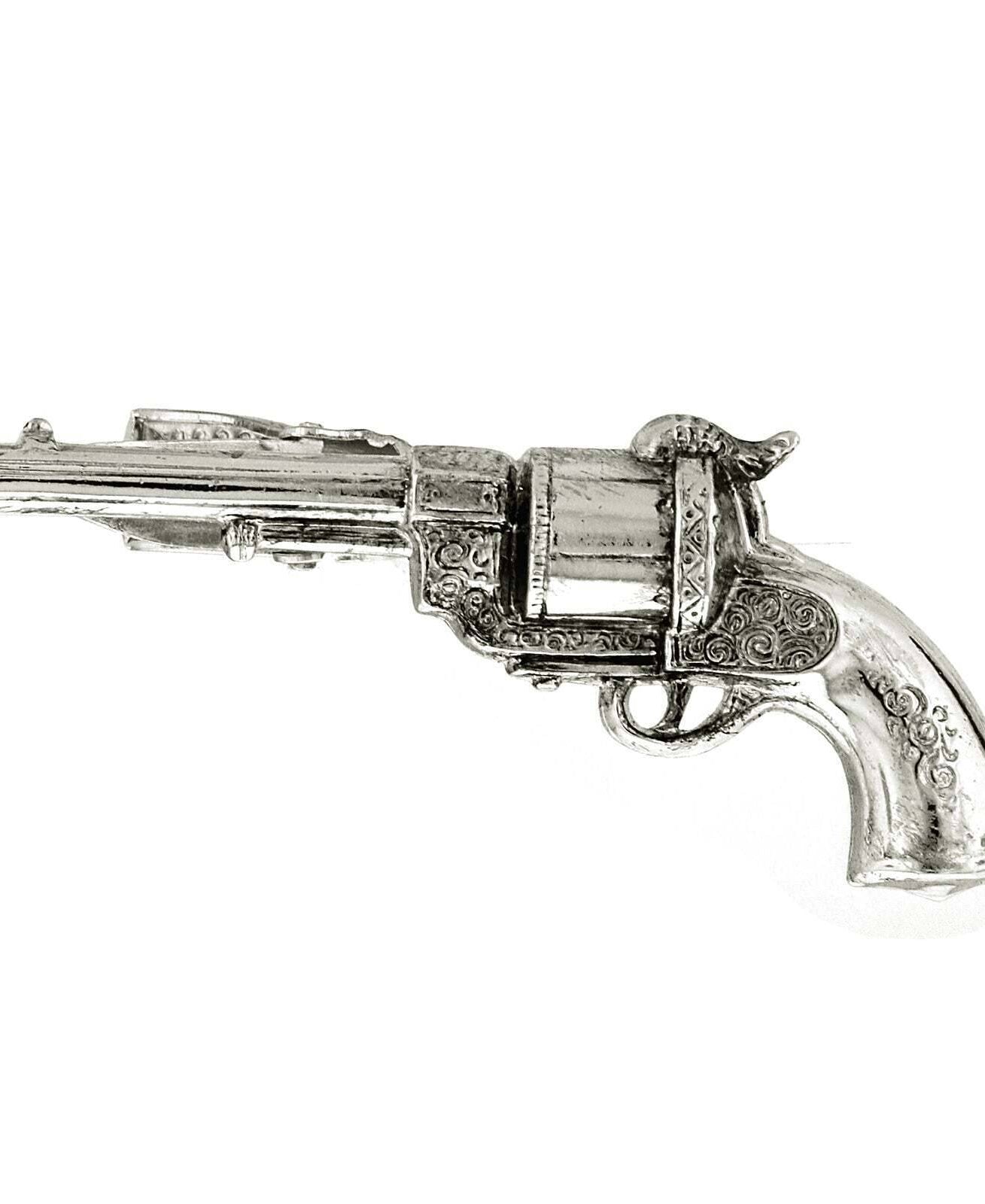 1928 Jewelry 18th Century Style Six Round Cylinder Single Action Revolver Pistol Tie Clip