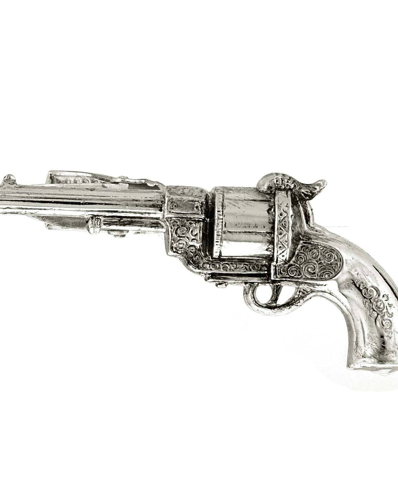 1928 Jewelry 18th Century Style Six Round Cylinder Single Action Revolver Pistol Tie Clip