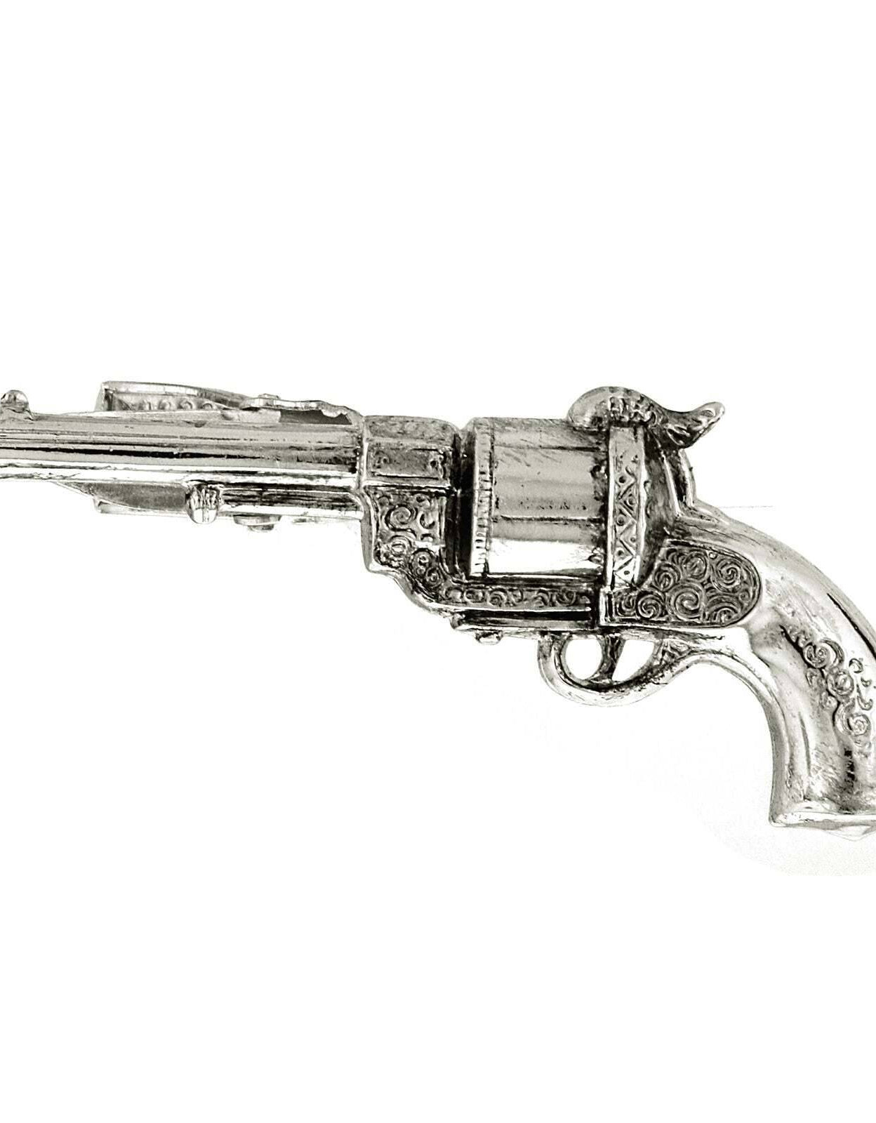 1928 Jewelry 18th Century Style Six Round Cylinder Single Action Revolver Pistol Tie Clip