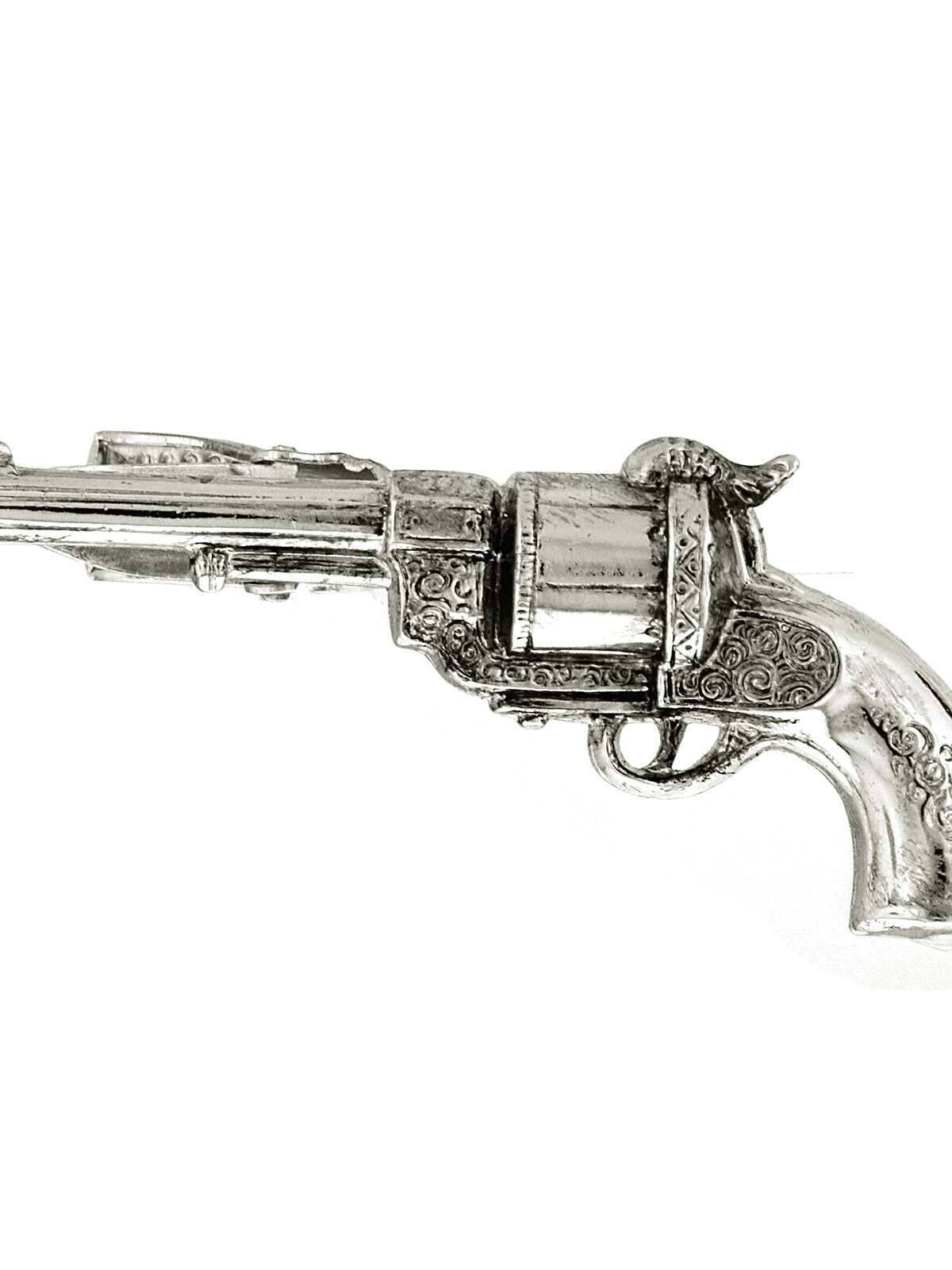 1928 Jewelry 18th Century Style Six Round Cylinder Single Action Revolver Pistol Tie Clip