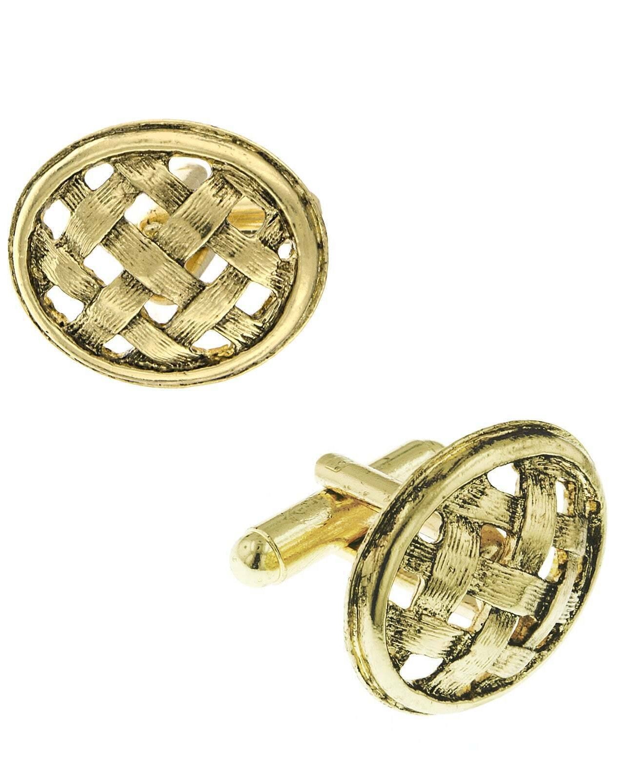 1928 Jewelry Classic Lattice Oval Cufflinks