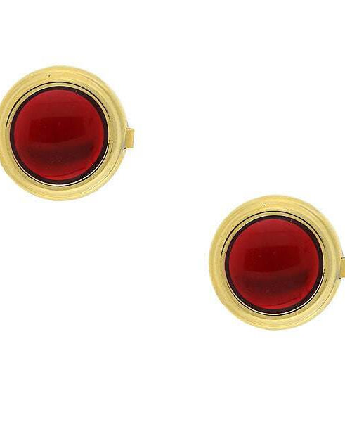 1928 Jewelry CUFF IT!¨ Cufflinks Blue Enamel Transparency Button Cover