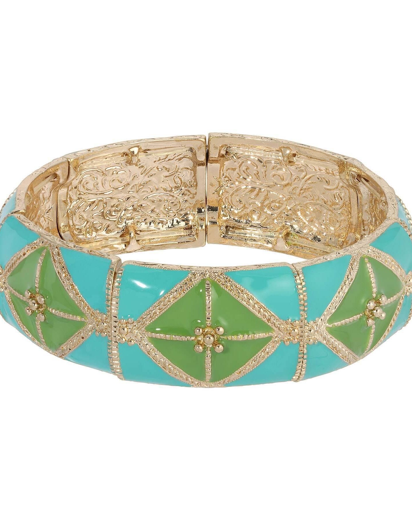 2028 Jewelry Southwestern Wide Enamel Stretch Bracelet