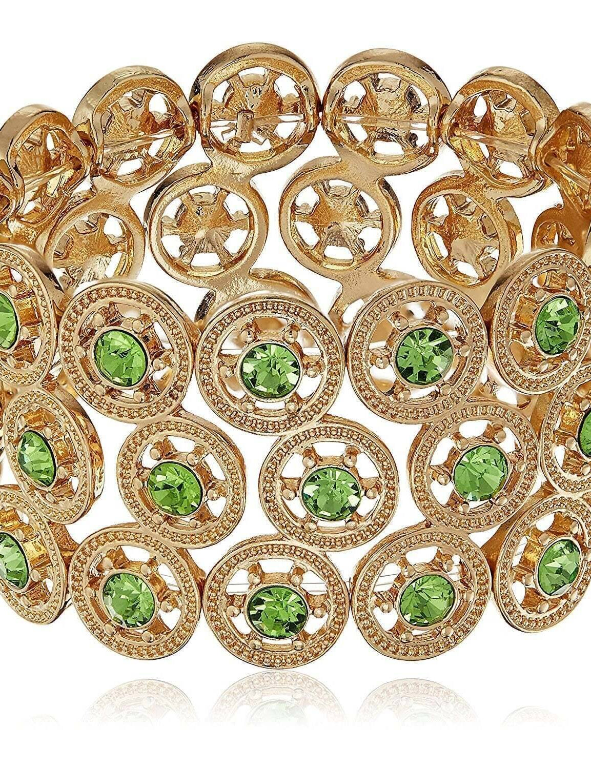 2028 Jewelry Round Spoked Crystal Stretch Bracelet