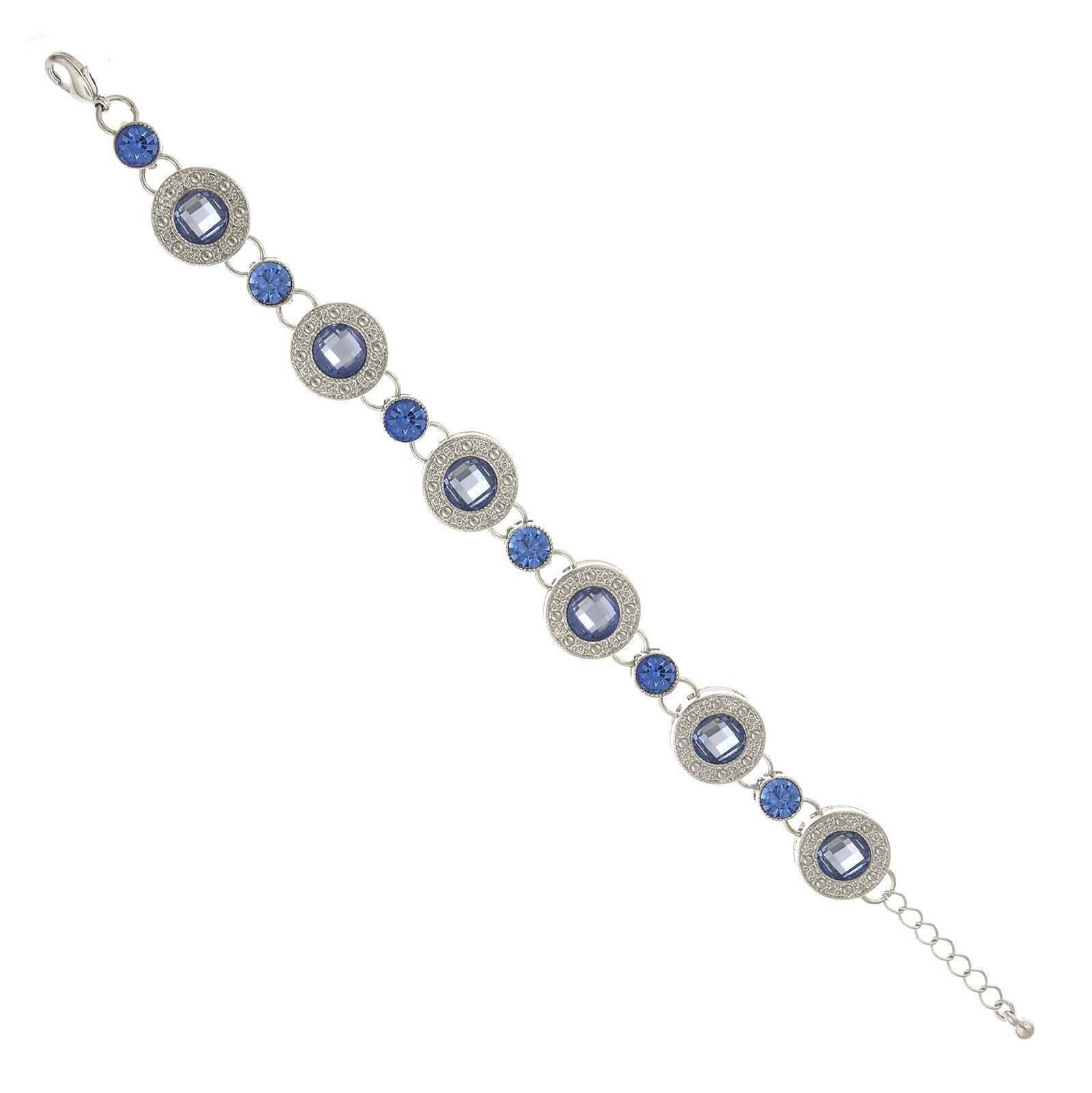 2028 Jewelry Round Medallion Stone Link Bracelet