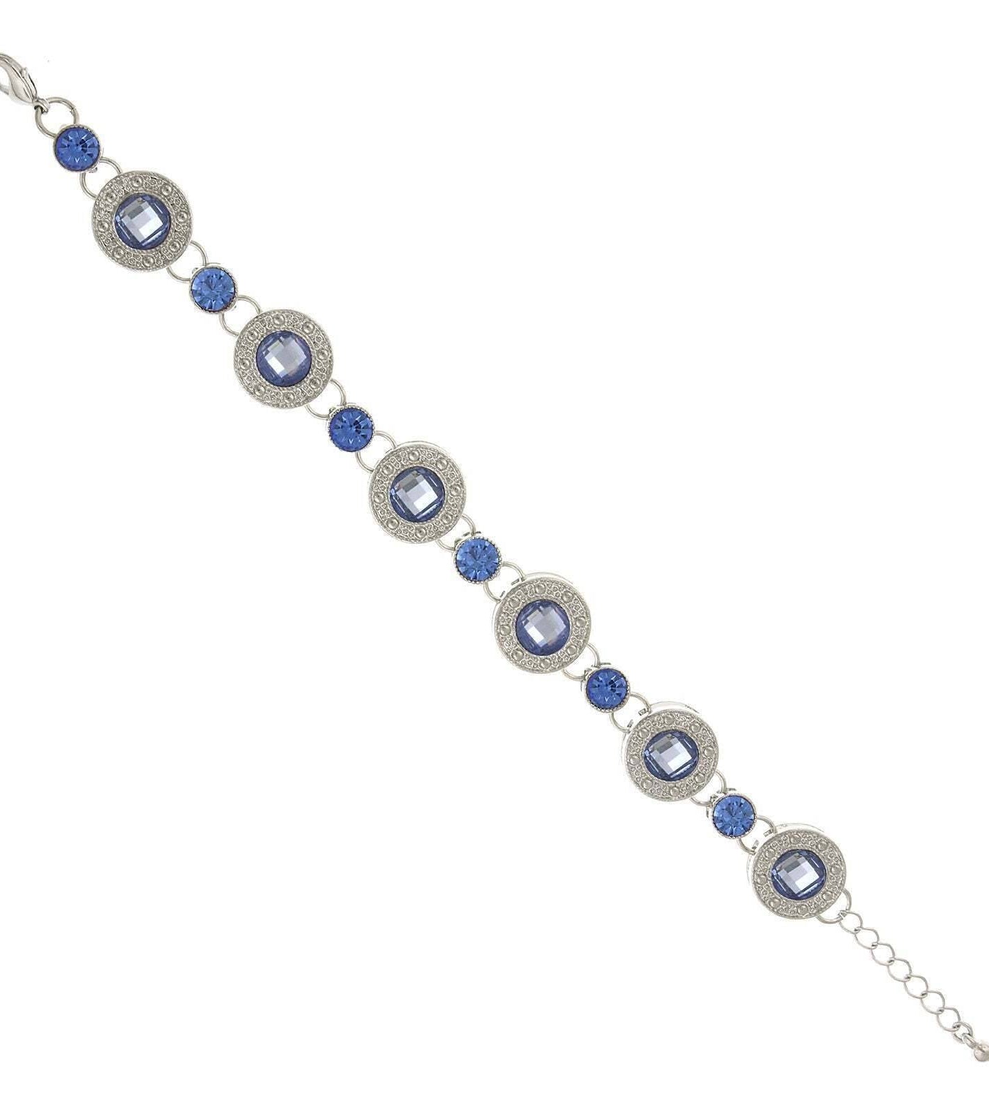 2028 Jewelry Round Medallion Stone Link Bracelet