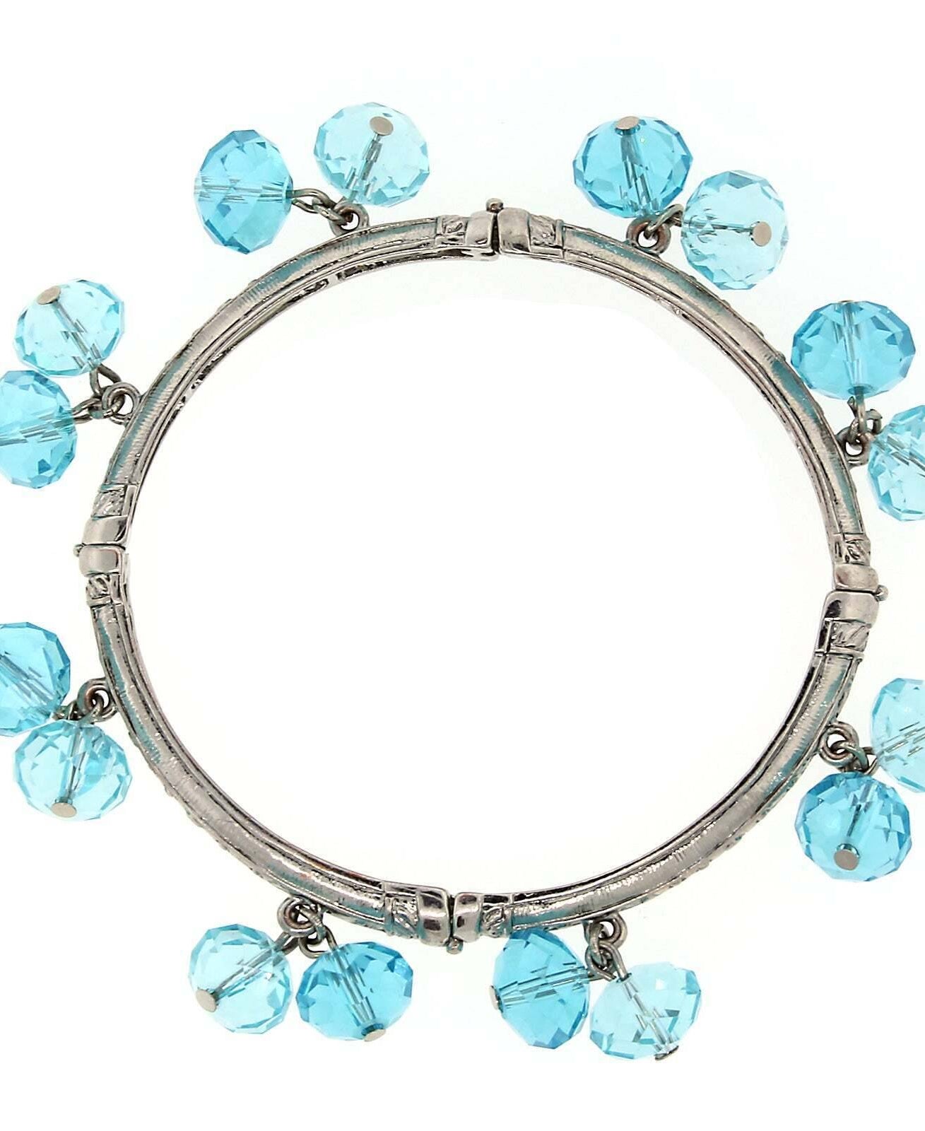 1928 Jewelry Light & Dark Glass Crystal Stretch Stacking Bangle Bracelet