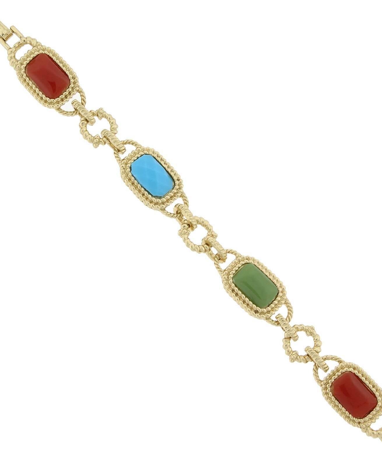 2028 Jewelry Multi-Color Link Clasp Bracelet