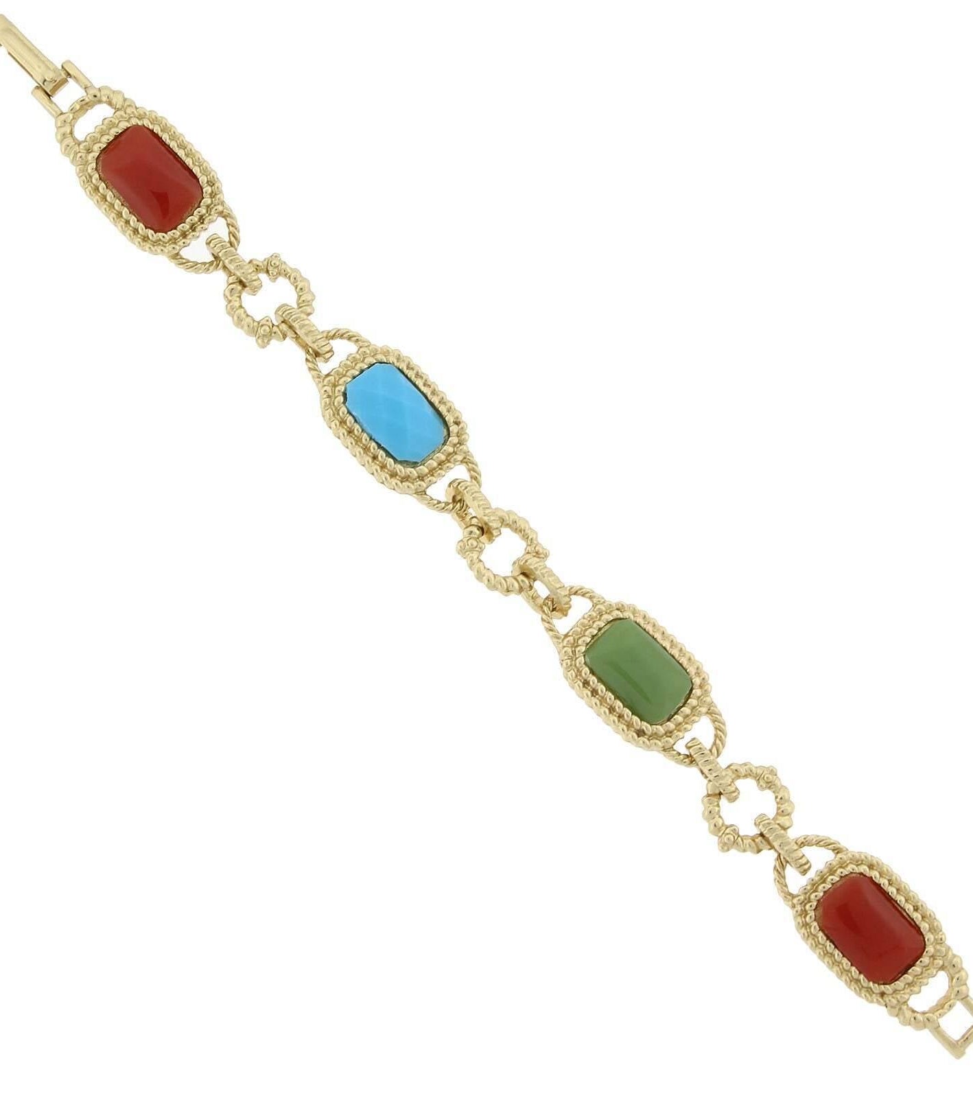 2028 Jewelry Multi-Color Link Clasp Bracelet