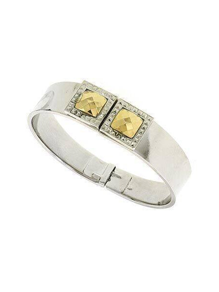 1928 Jewelry Fusion Lux Stone Square Small Hinged Bracelet