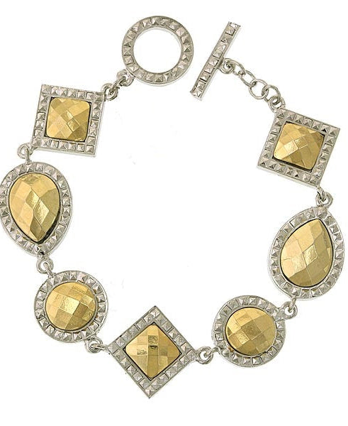 1928 Jewelry Fusion Lux Multi Stone Toggle Bracelet
