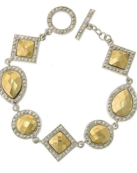 1928 Jewelry Fusion Lux Multi Stone Toggle Bracelet