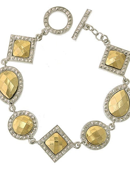 1928 Jewelry Fusion Lux Multi Stone Toggle Bracelet