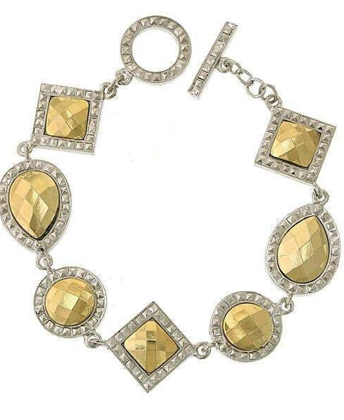 1928 Jewelry Fusion Lux Multi Stone Toggle Bracelet