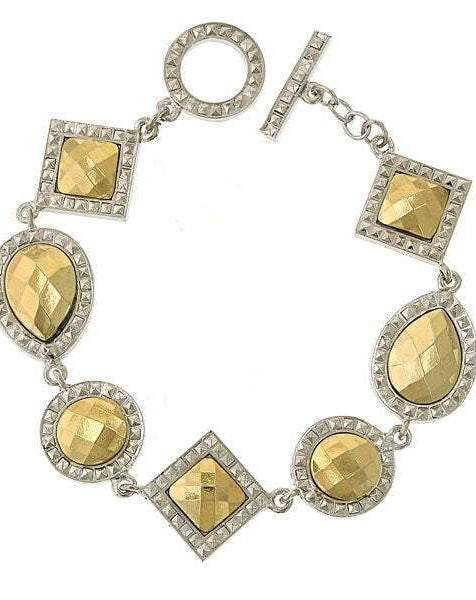 1928 Jewelry Fusion Lux Multi Stone Toggle Bracelet