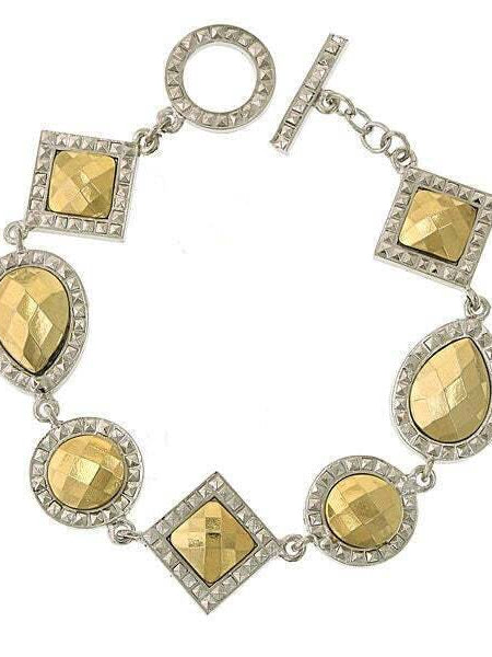 1928 Jewelry Fusion Lux Multi Stone Toggle Bracelet