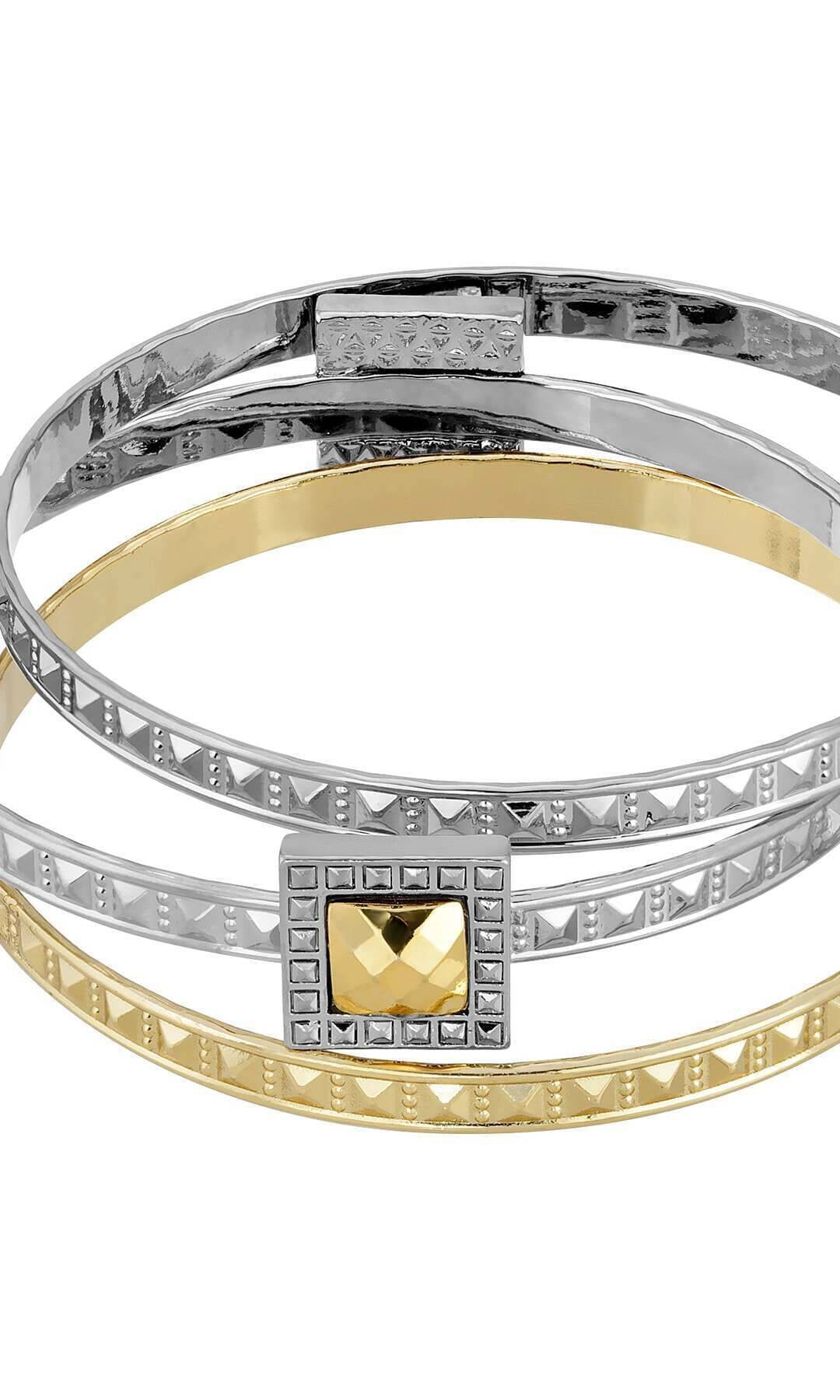 1928 Jewelry Fusion Lux 3 Pc Bangle Set Bracelet