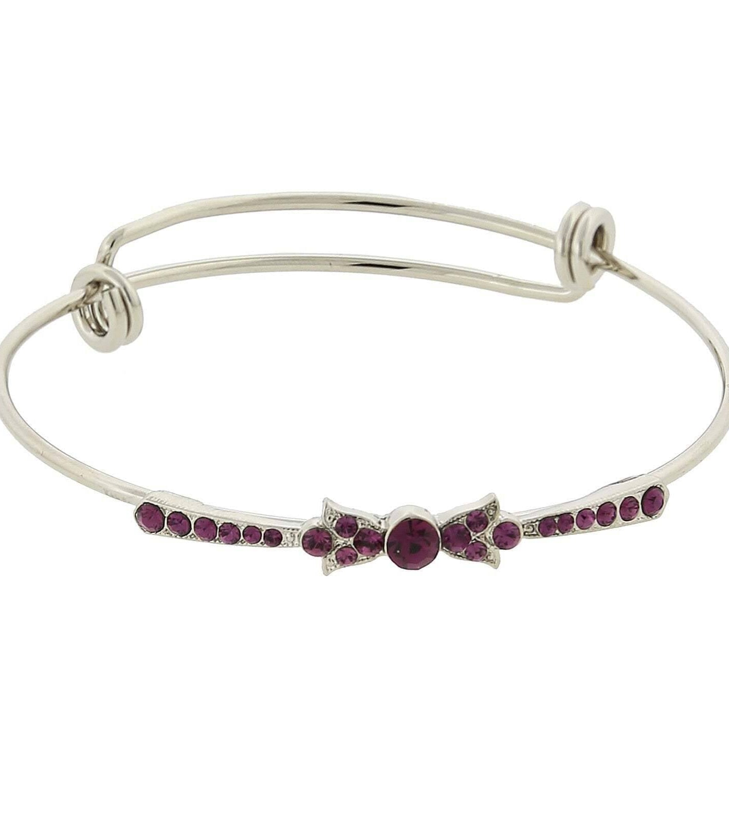 1928 Jewelry Clear Crystal Wire Bangle Bracelet