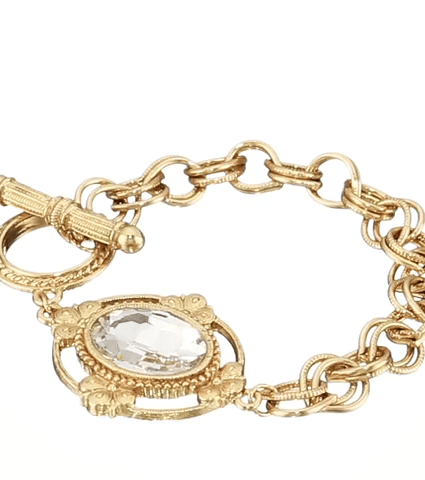 1928 Jewelry Oval Austrian Crystal Toggle Bracelet