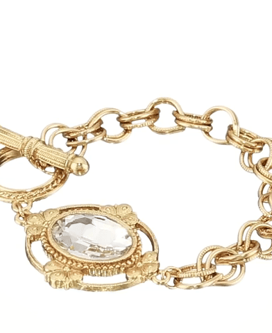 1928 Jewelry Oval Austrian Crystal Toggle Bracelet