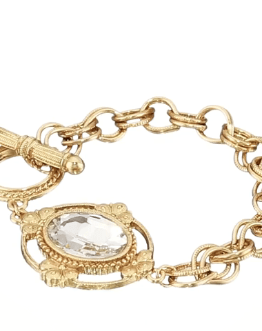 1928 Jewelry Oval Austrian Crystal Toggle Bracelet