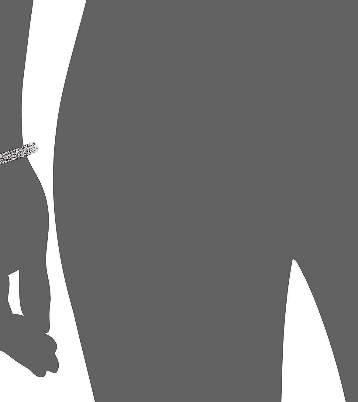 1928 Jewelry Clear Crystal 2-Row Rhinestone Stretch Bracelet