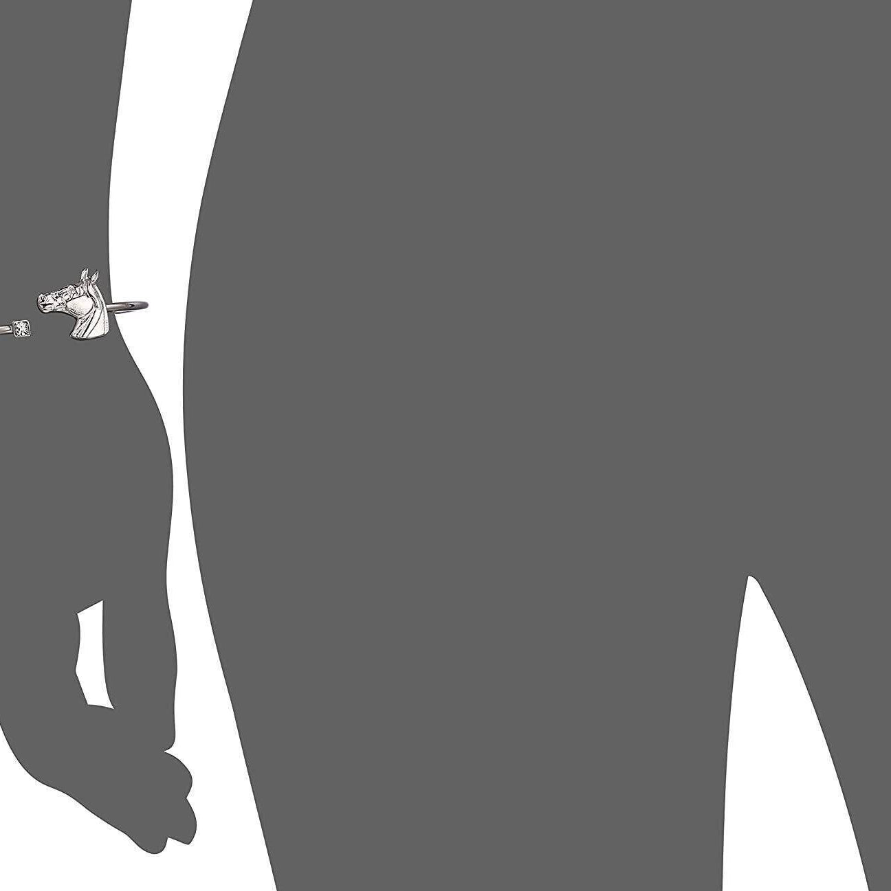 1928 Jewelry Clear Crystal And Horse Accent Hinge Bracelet