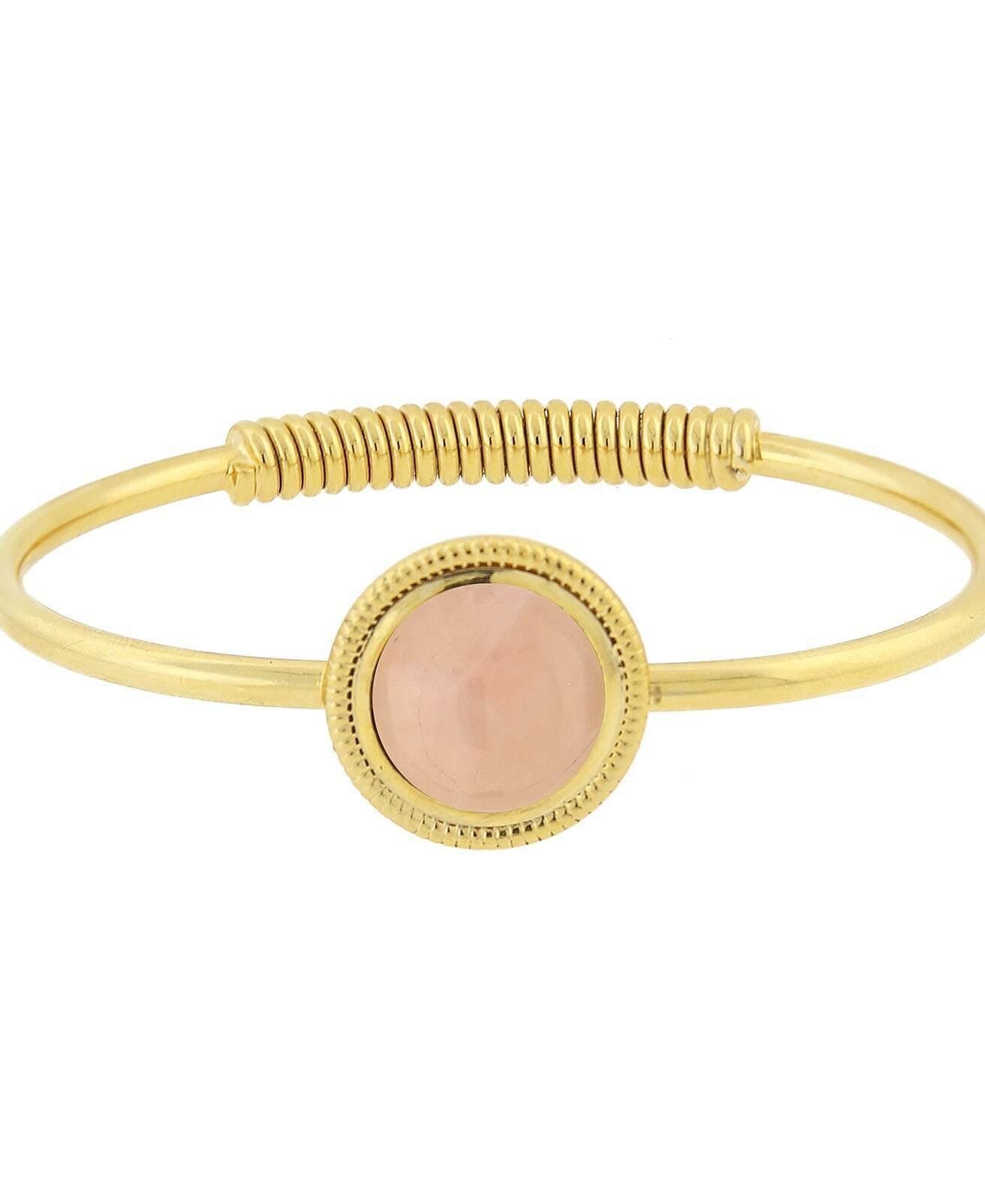 1928 Jewelry 14K Gold Dipped Gemstone Spring Hinge Bracelet