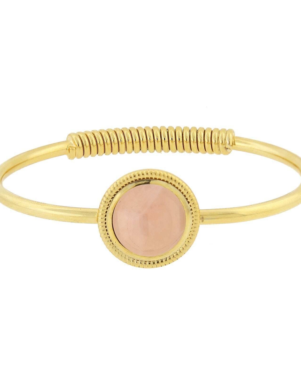 1928 Jewelry 14K Gold Dipped Gemstone Spring Hinge Bracelet