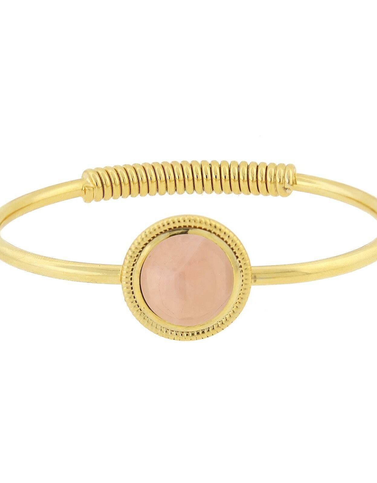 1928 Jewelry 14K Gold Dipped Gemstone Spring Hinge Bracelet