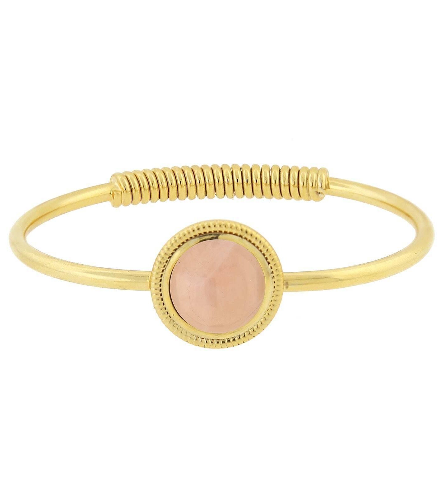 1928 Jewelry 14K Gold Dipped Gemstone Spring Hinge Bracelet