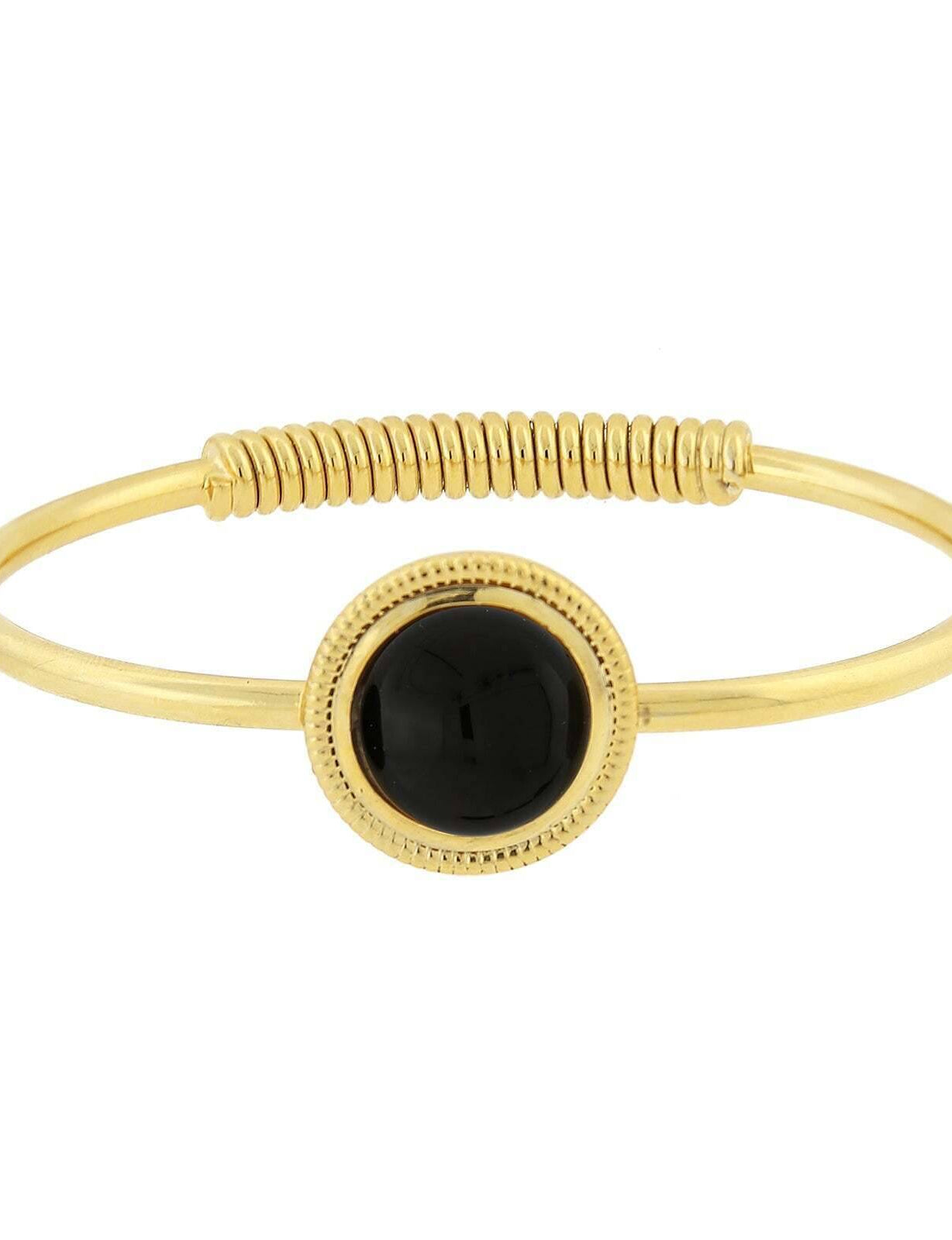 1928 Jewelry 14K Gold Dipped Gemstone Spring Hinge Bracelet