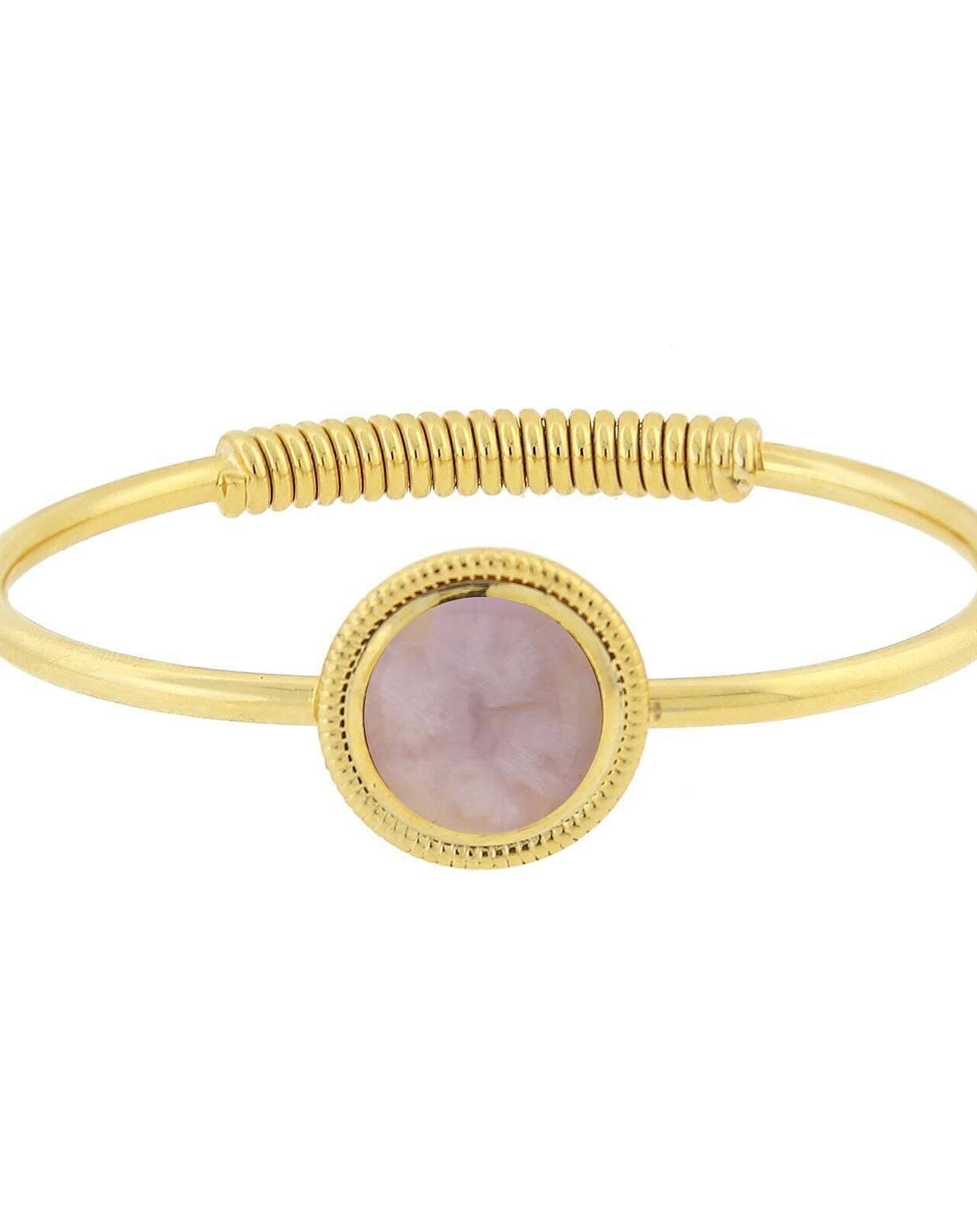 1928 Jewelry 14K Gold Dipped Gemstone Spring Hinge Bracelet