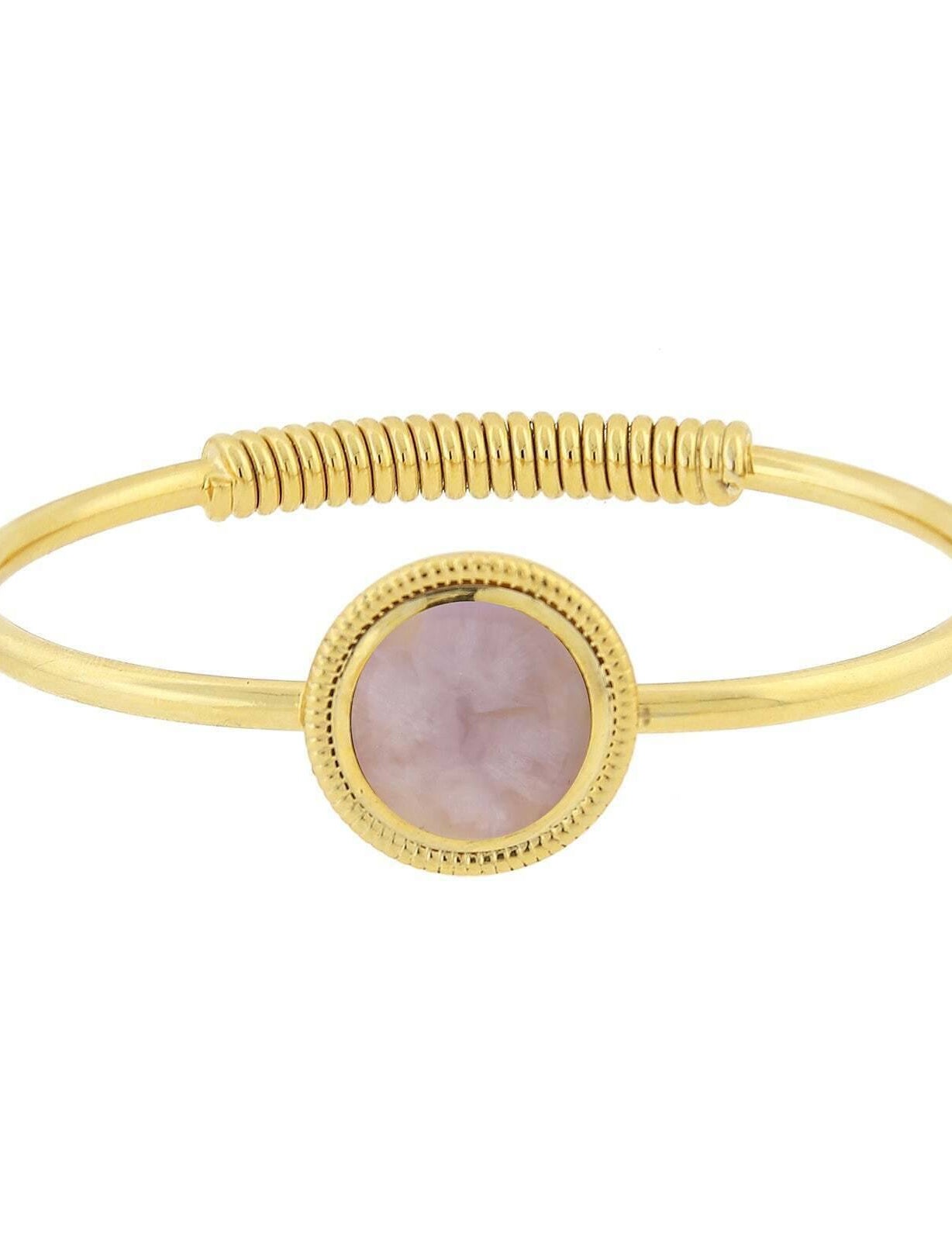 1928 Jewelry 14K Gold Dipped Gemstone Spring Hinge Bracelet