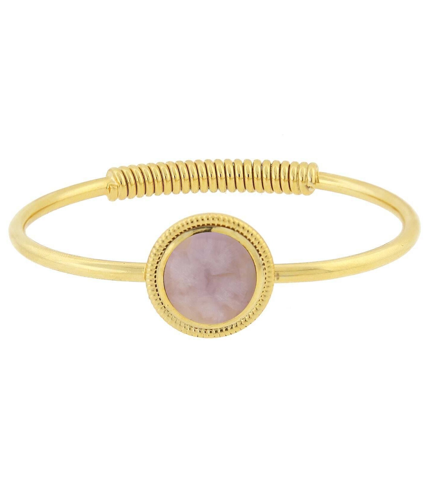 1928 Jewelry 14K Gold Dipped Gemstone Spring Hinge Bracelet