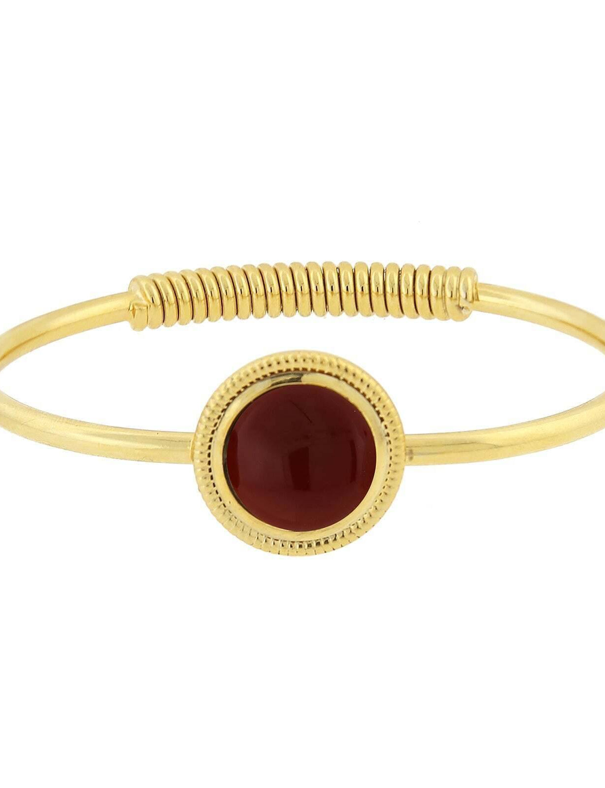 1928 Jewelry 14K Gold Dipped Gemstone Spring Hinge Bracelet