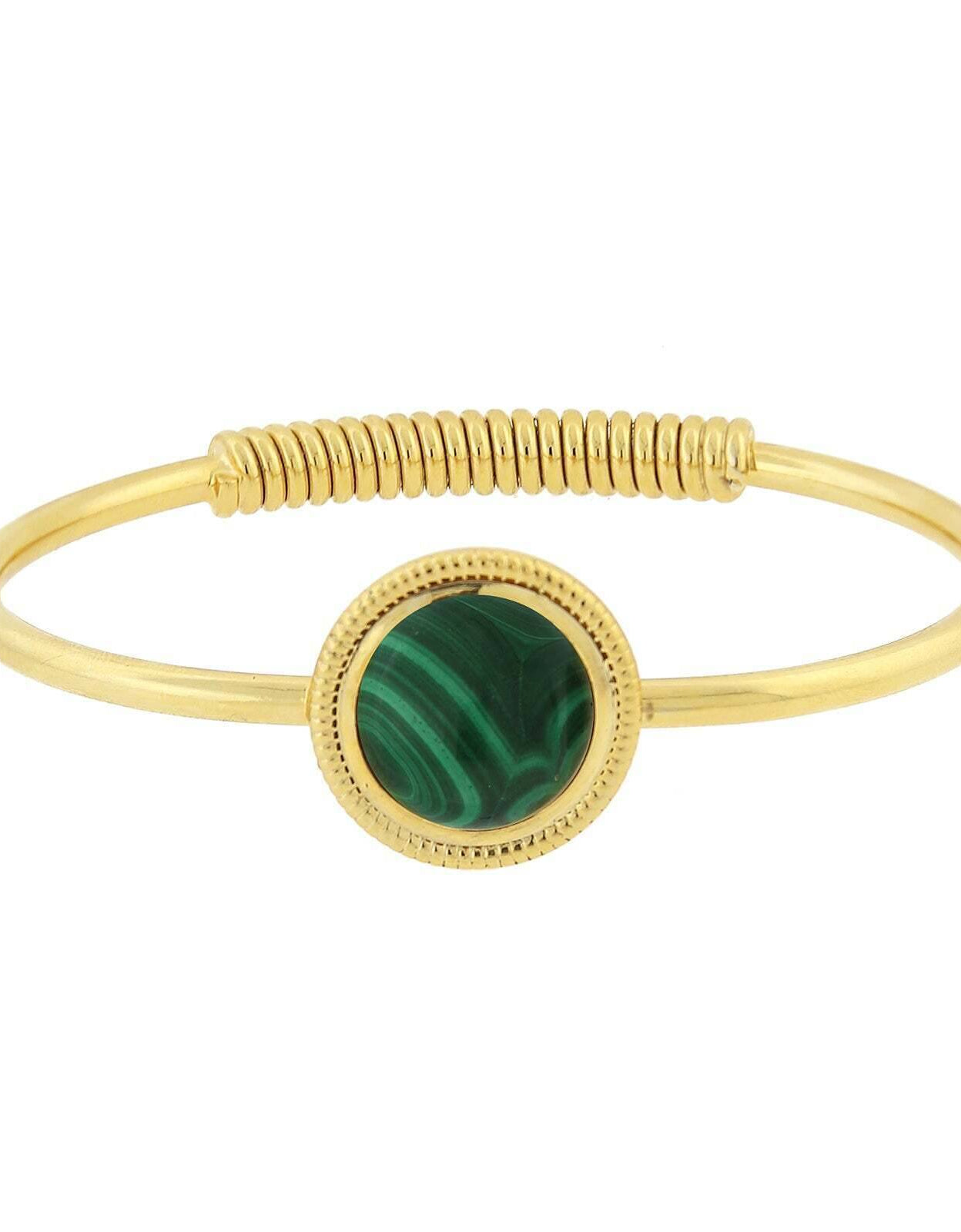 1928 Jewelry 14K Gold Dipped Gemstone Spring Hinge Bracelet