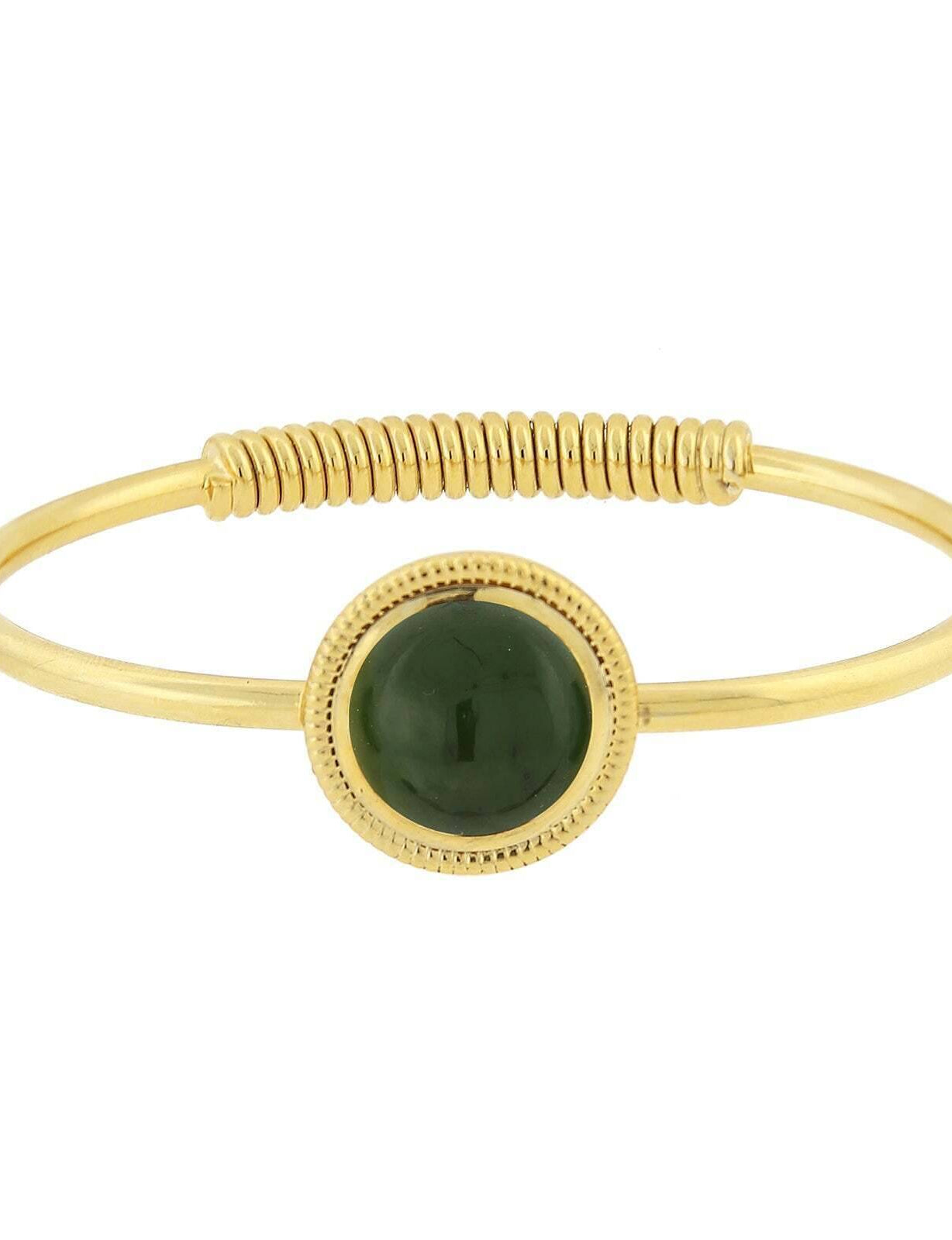 1928 Jewelry 14K Gold Dipped Gemstone Spring Hinge Bracelet