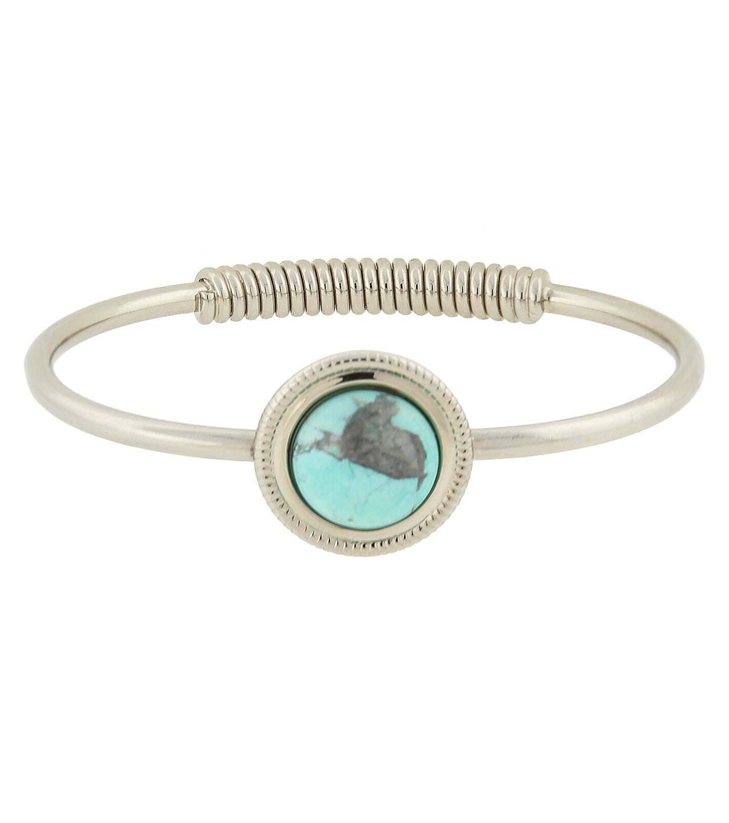 1928 Jewelry Gemstone Spring Hinge Bracelet