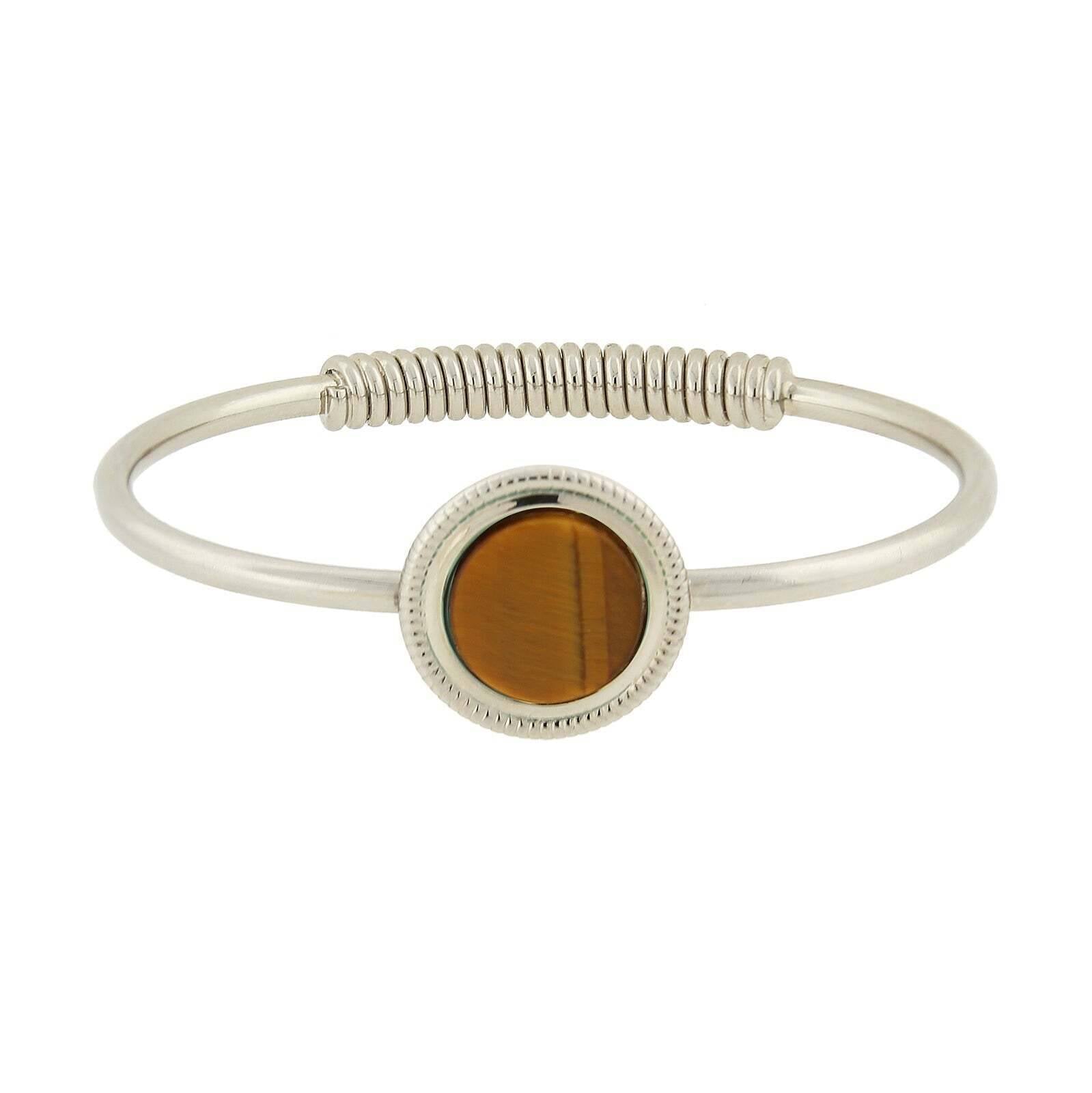 1928 Jewelry Gemstone Spring Hinge Bracelet