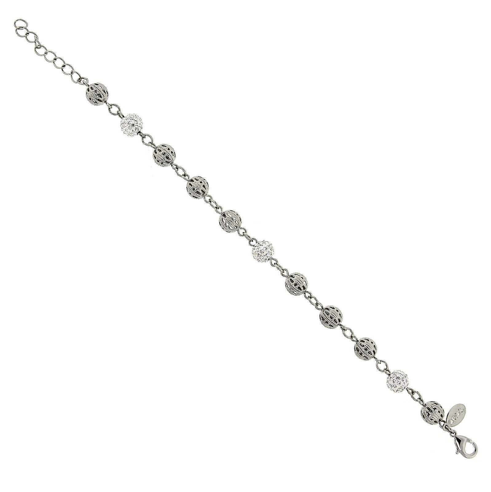 1928 Jewelry Fireball And Filigree Beaded Bracelet