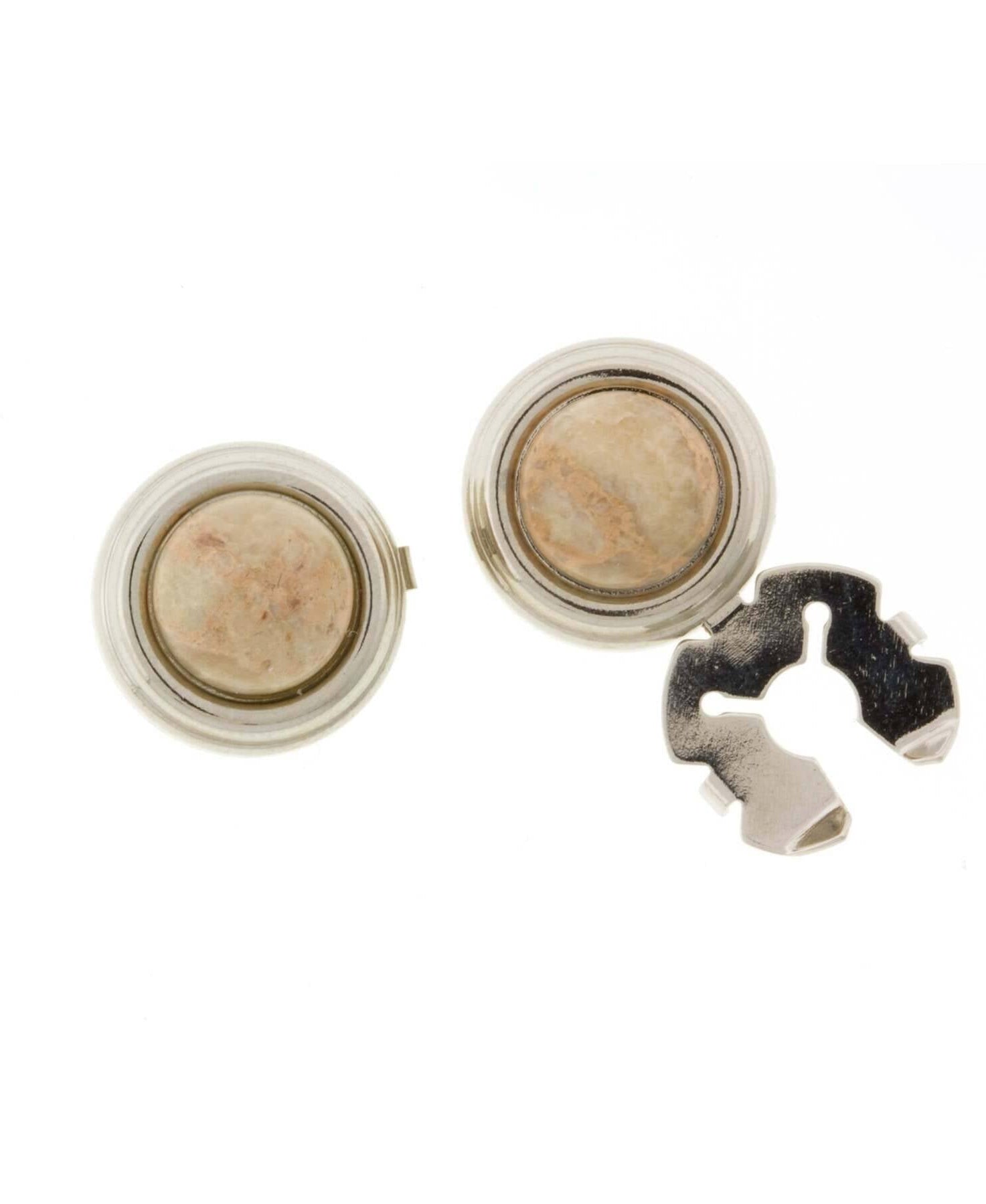 1928 Jewelry CUFF IT!¨ Cufflinks Genuine Gemstone Round Button Covers