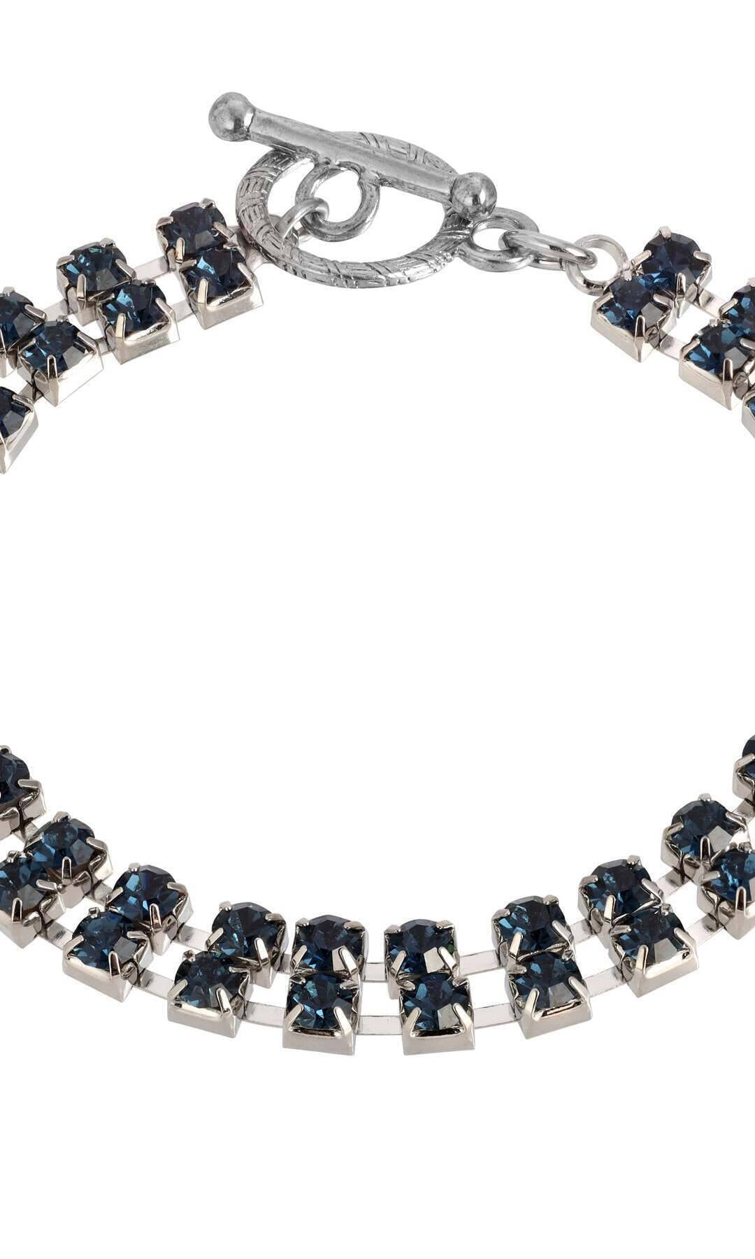 1928 Jewelry 2-Row Radiant Crystal Rhinestone Toggle Bracelet