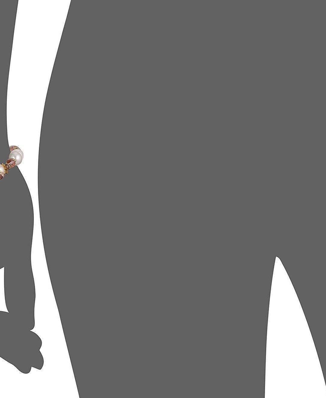 1928 Jewelry Flower Decal Faux Pearl Pink Crystal Bracelet