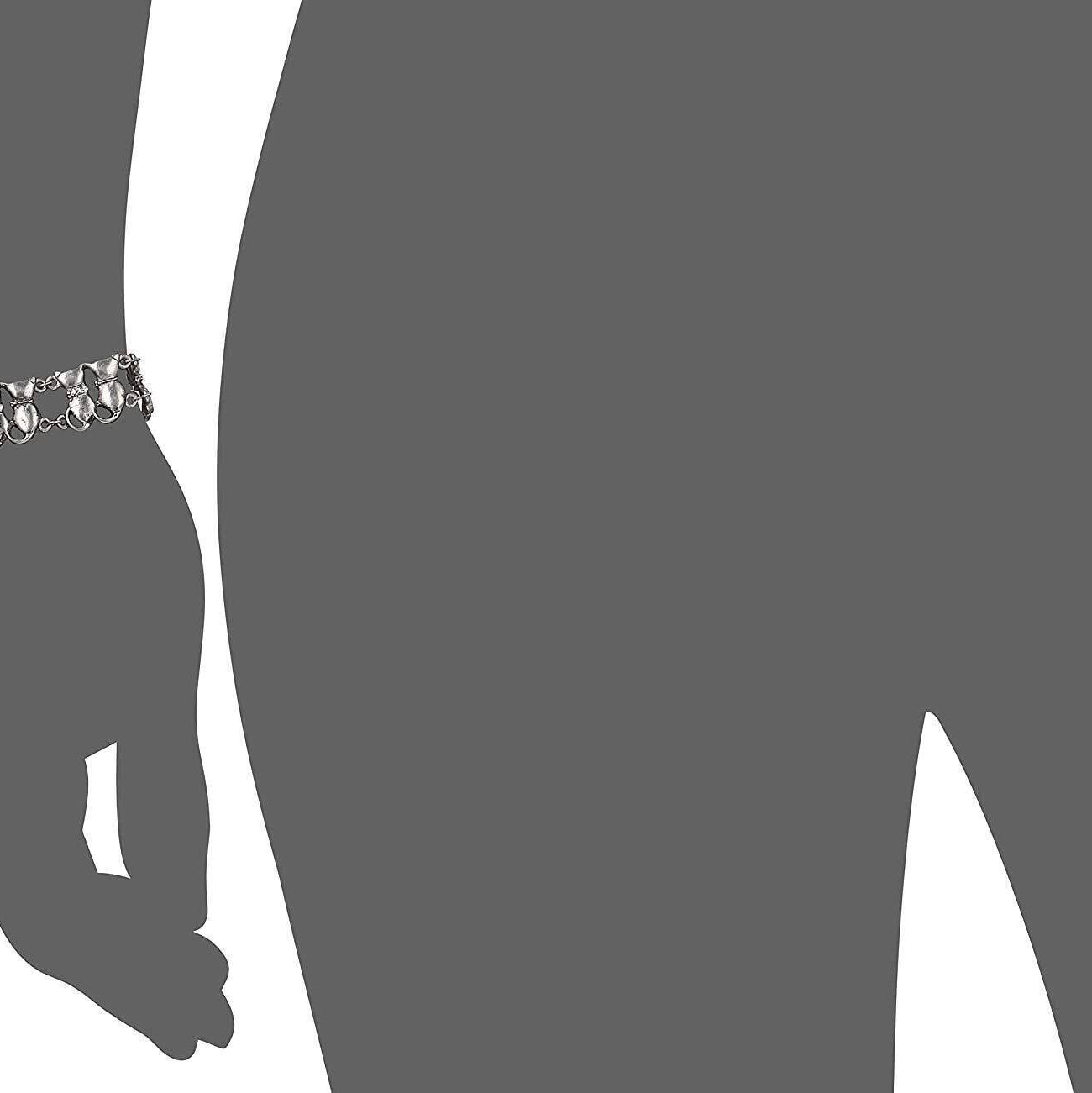 1928 Jewelry Crystal Multi Double Cat Chain Bracelet