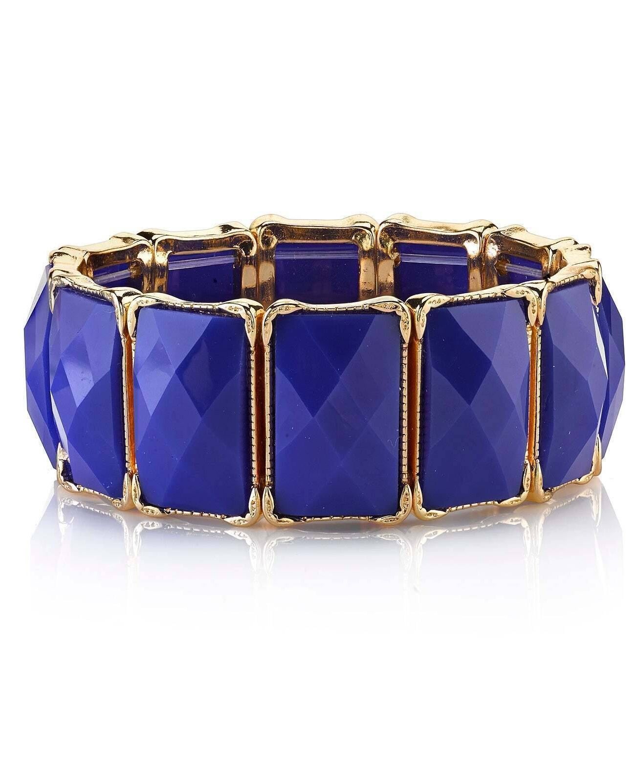 2028 Jewelry Dynasty Rectangular Stone Stretch Bracelet